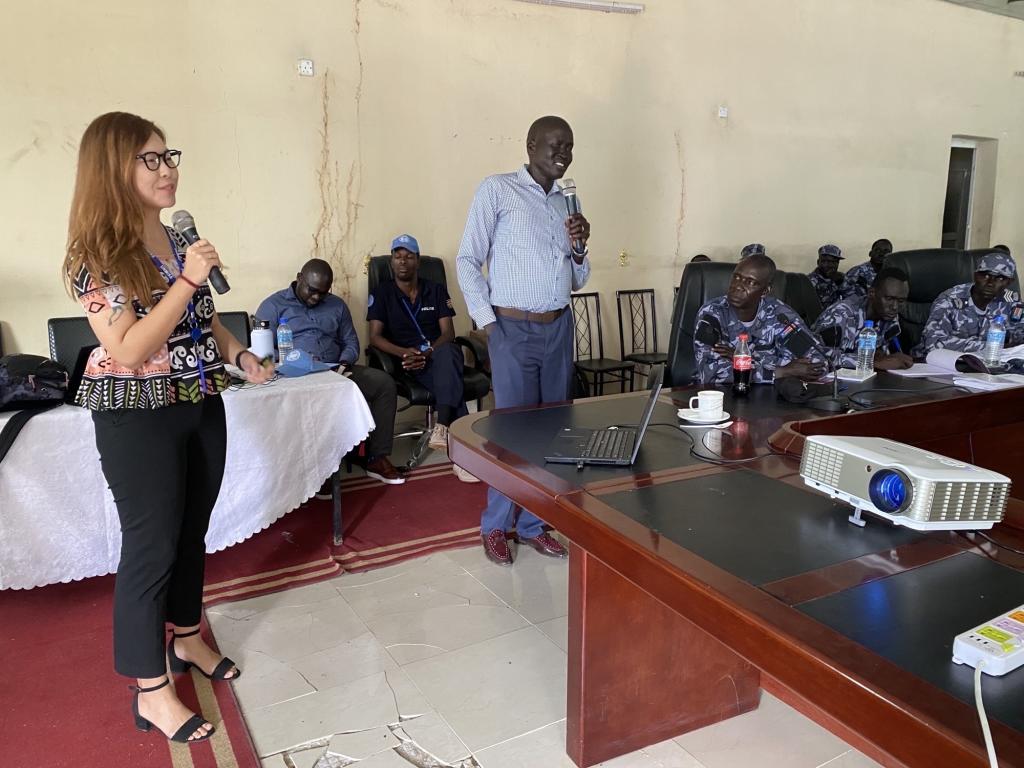 UN Volunteer Wipanee Chamnanphaison (Thai), during 5-day training for South Sudan National Police Service in Juba, where she facilitated sessions on introduction to Human Rights and humanitarian laws.