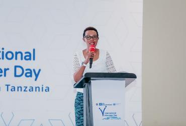 In the photo: Lucy Ndungu, Regional Manager, UNV East and Southern Africa Regional Office (UNV ESARO) during International Volunteer Day (IVD) commemoration in Dar es salaam, Tanzania on 5th December 2023. 