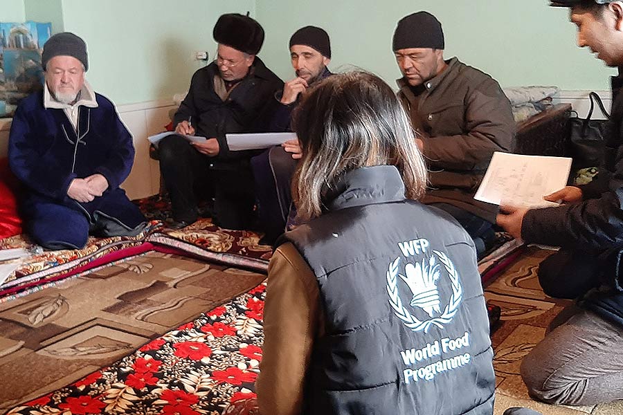UN Volunteer Hyo Jeune Jung during a monitoring visit in Kyrgyzstan.
