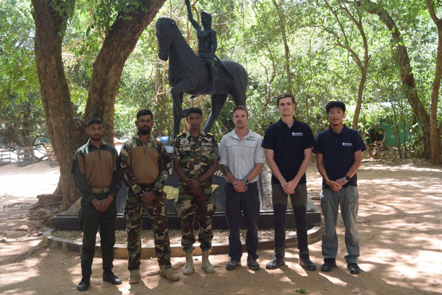 UN Volunteer Niels Peters Williams with members of the Sri Lankan Special Boat Squadron (SBS), during the closing ceremony of a VBSS training course delivered by UNODC GMCP © UNODC GMCP, 2020