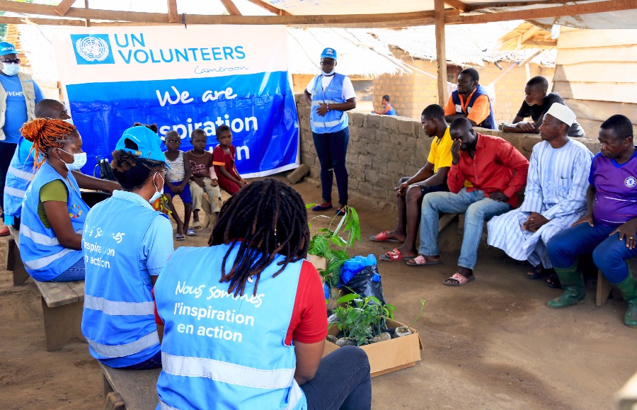 UN Volunteers sensitizing communities in Maroua