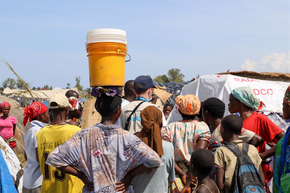 Kinyinya displacement site, where 2,855 people have been living since the 2020 floods. People newly displaced by the May 2021 floods have been arriving at this camp.