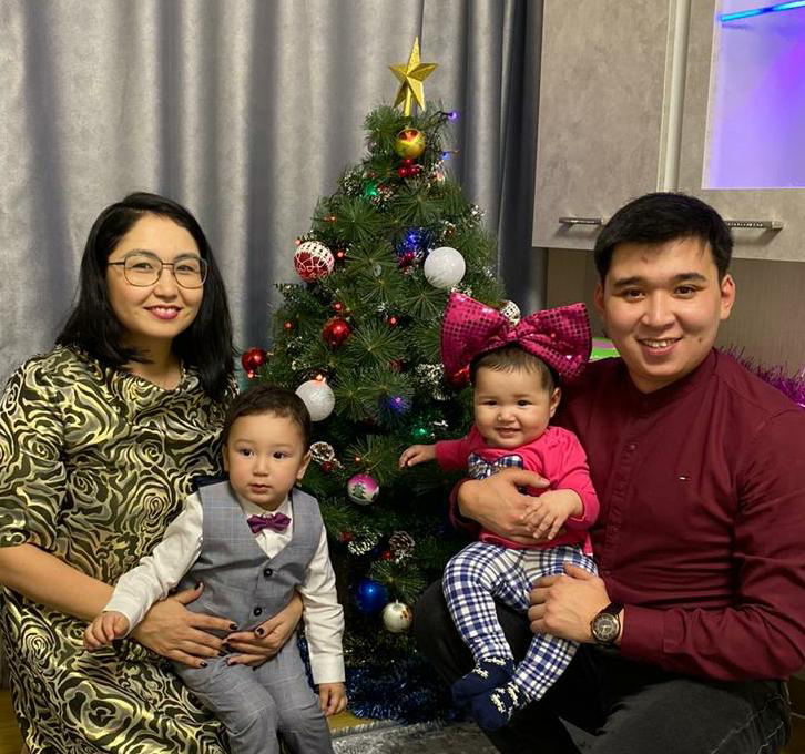 Samal and her family during Christmas celebrations.