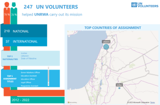 UN Volunteers serving with UNRWA