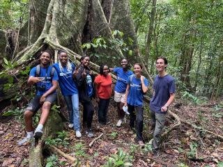 UN Volunteers in Gabon hike in the Raponda Walker Arboretum.