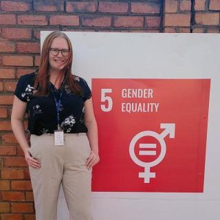 UN Volunteer Sofia Karlsson, on the first day of her assignment, UNDP Office, Zambia.