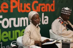 UN Volunteer Mariam Jaji speaking at the Youth Conneckt Sahel's session on women's empowerment.