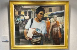 Atsuhito Nakata was deployed as a UN Volunteer Electoral Supervisor with the United Nations Transitional Authority in Cambodia (UNTAC) and was killed in 1993. This painting of Atsuhito in action adorns the executive floor of United Nations Volunteers (UNV) headquarters in Bonn, Germany.