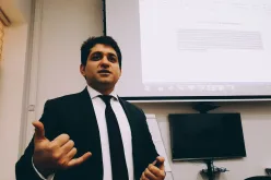 Delawar Barekzai, international UN Volunteer with UNDP Azerbaijan, during one of his presentations.