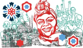 Ann Kamunya speaks up for people and against injustice, an illustration by Bureau Verstak.