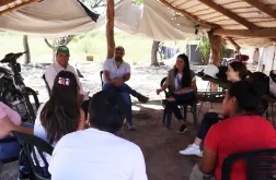 Marie Peschke (second from right) at a workshop on sexual exploitation, abuse and harassment in the province of Tucumán, locality Los Pereyra, Argentina.