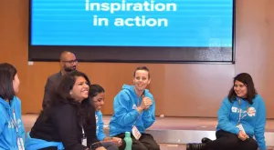 UN Youth Volunteers sharing their reflections after a Power Walk exercise at the workshop.