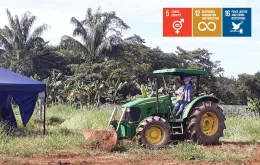 Maira Alejandra Echeverry Prada, national UN Volunteer Reincorporation and Rural Development Specialist, in the Hector Ramirez Territorial Space for Training and Reincorporation, Vereda Agua Bonita, La Montañita, Caquetá. Colombia.