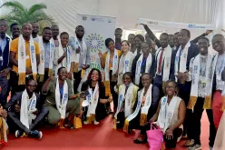 UN Volunteers at the fifteenth Conference of the Parties of the United Nations Convention to Combat Desertification (COP15) in Abidjan, Côte d'Ivoire.