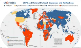 Convention on the Rights of Persons with Disabilities (CRPD), map of signatures and ratifications. (UN DESA, 2017)