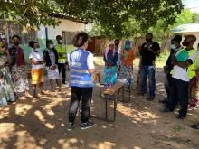 Danielle Scarpassa do Prado, UN Volunteer Associate Community-Based Protection Officer, during gender-based violence training. This was conducted together with governmental partners in the Maratane Refugee Settlement.