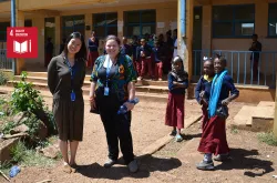 UN Youth Volunteer Marcela Krejci during a field visit to a primary school in Addis Ababa, where she worked on the preparation of an Africa Teacher Guide for Art, Music and Drama.
