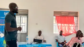Fajong Benjamin training healthcare service providers on human rights and sexual gender based violence in Yei River County, South Sudan