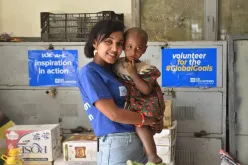 UN Volunteer Ruth Abera from UNV Ethiopia during an IVD activity at a children's home in Addis Ababa, Ethiopia.