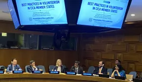 A look at a side event at the High-Level Political Forum in New York.