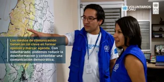Voluntarios ONU en servicio.