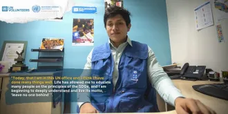 Antonio Palma, UN Volunteer with a visual disability, serving as Communications Assistant for the Resident Coordinator's Office in Guatemala.