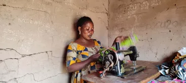 Deborah Kahambu, a former combatant with an armed militia now runs a sewing workshop in Lubero territory in the DRC.