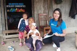 Silvia Illescas (right) is an international UN Volunteer from Nicaragua, serving as Health Advocacy and Coordination Officer with WHO in Lao PDR.
