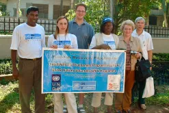 Oliver WIttershagen, UNV Programme Specialist for Southeast Asia, together with the Tsunami Field Coordination Office inn 2006. Colleagues include Okama Ekpe-Brook (UNV Programme Officer), Elena Tischenko (Chief of UNV's Asia Pacific Section and Thuan Nguyen, her deputy Chief APEC.