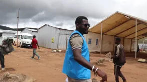Ismael Ouedraogo, UN Volunteer Associate Shelter Officer with UNHCR Burundi, at Busuma camp in Buhumuza province in Eastern Burundi.