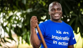 Jason William Gbambi, a national volunteer serving with UNMISS, is thoroughly enjoying his important work. Photos: Gregorio Cunha/UNMISS