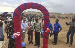 UNV Executive Coordinator, Mr Olivier Adam, while launching the second Community Volunteerism Centre in Kakuma refugee camp, Kenya