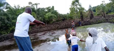 Emmanuel Korkolie, UN Volunteer with UNDP's Leh-Go-Green project during a field visit.