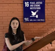 Liu Shanshan, fully funded UN Volunteer Communications Assistant with UNODC's RiseUp4Peace.