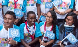 Youth at a UN-backed development project site supporting vulnerable populations in Antananarivo, Madagascar, that addresses human rights, social services, food security, resilience and more.