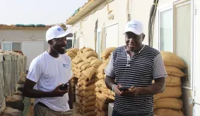 Rontal Dixon Saint-Juste (Haiti), UN Volunteer Logistics Officer and Jackson Mwakwilay (USA), UN Volunteer Movement Control Officer, serve with the United Nations Multidimensional Integrated Stabilization Mission in Mali (MINUSMA) in Tessalit.
