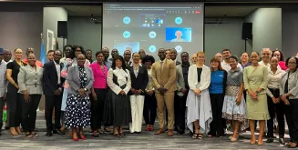 Mar Echevarria, UN Volunteer and Gender and Development Specialist, along with participants at the Private Sector Dialogue in Antigua and Barbuda in June.