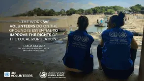 UN Volunteers assigned with the Office of the High Commissioner for Human Rights, serving in the context of the migrant caravan in Mexico.