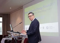 Olivier Adam speaking at the Global Renewable Energy Forum 2017
