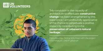 Faeq Abu Alia, Online Volunteer with UNDP Lebanon.