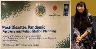 UN Volunteer Coordination Assistant Malou Eudela, serving with the UN Resident Coordinator's Office in the Philippines.