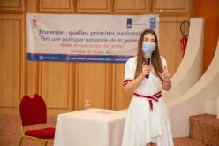 UN Volunteer Salomé Ponsin supporting the first consultation session with Youth in Hammamet, Tunisia