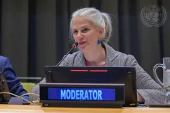 Sandra Koch, Team Lead IVY 2026 Secretariat moderated the launch event at the UN in New York.