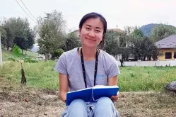 Seulbee Lee (Republic of Korea), UN Volunteer with UNICEF, during a field monitoring visit on outreach activities in Una Sana Canton, Bosnia and Herzegovina.