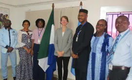 Afke Bootsman, Regional Manager West and Central Africa, meeting with national and regional representatives of the ECOWAS Sports and Youth Development Center (based in Ouagadougou, Burkina Faso) in Freetown, Sierra Leone.