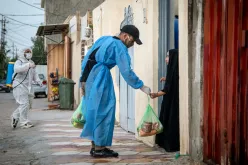 Volunteers supporting COVID-19 response in Karbala, Iraq.
