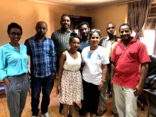 Urvashi Bundel, international UN Volunteer Associate Refugee Status Determination Officer (second from right) serves with UNHCR in Somalia seen here during a team gathering in Ethiopia.
