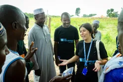 Volunteers' support at the local level is crucial. Here, UN Volunteers, Mugisha Innocent Muturambirwa and Inês Bastos meet local communities in Guinea-Bissau to speak about challenges such as access to water, healthcare, and justice in remote areas.