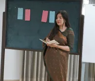Zahra Hussaini, UN Volunteer Programme Support Officer at the UNV 2024 Annual Meeting in Dhaka where she adorned the traditional Bangladeshi saree.