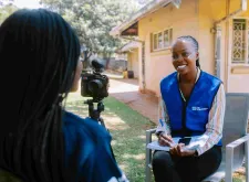 Rutendo Banhare, UN Volunteer Communications Specialist, UNICEF Zimbabwe during a field interview